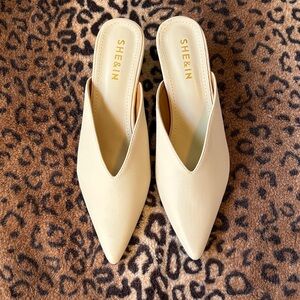 SHEIN Women's Elegant Cream Mules